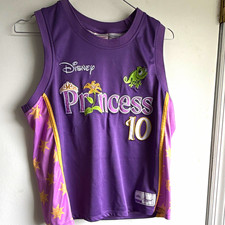 BoxLunch Disney Rapunzel Women’s Sleeveless Jersey Tank Top Purple/Yellow M picture