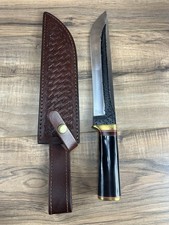 14 Inch Stainless Steel Blade Bowie Knife Stag Horn Handle Black Color picture