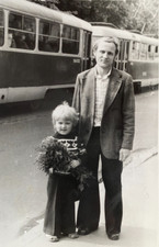 Handsome guy young man family father boy son kid child Vintage Photo picture