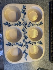Vintage Salmon Falls Stoneware Muffin Pan Blueberry Vine 1999 EUC picture