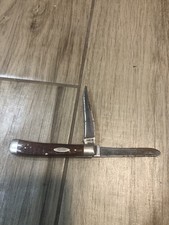 1965-69 Case XX STAINLESS USA 6254 Trapper Knife Genuine PRETTY Red Bone Handles picture