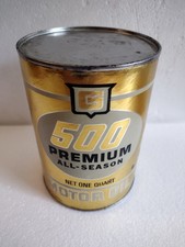 Vintage Gurley 500 Premium Oil Can Quart Memphis Tennessee Full Can Rare picture