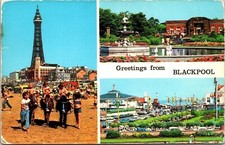 Greetings Blackpool Stanley Park Tower Shouth Shore Wob Note Pm Postcard picture