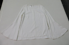 Akris Punto Blouse Womens 8 Long Bell Sleeve Pullover White picture