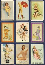9 Vintage Pinup Playing Cards Mixed Artists.  Mint NMint 1930s-1940s Sexy Women picture