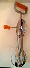 VTG HAND CRANK MANUAL WHISK EGG BEATER ORANGE PLASTIC HANDLE f2 picture
