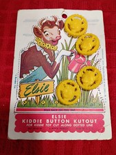 1949 ELSIE the COW KIDDIE BUTTON KUTOUT PREVUE PRODUCT BORDEN'S MILK VINTAGE picture