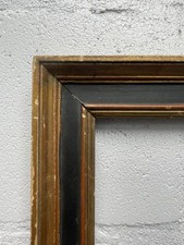 Vintage MCM 40s 50s 60s Modernism Wood Picture Art Frame Gold Black 10.5 X 12.5 picture