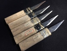 Q0641 Vintage Japanese Kiridashi Knife Lot of 5 Wood Carving Tool Craft Utility picture