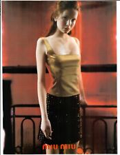 1998 Miu Miu Magazine Print Ad Women's Fashion Clothing Redhead In Sparkly Skirt picture