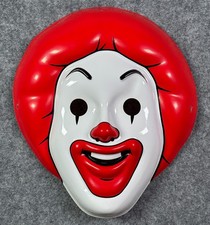 Vintage 1997 McDonald's Thin Plastic Ronald McDonald Creepy Clown Mask RARE NOS picture