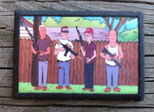 King of the Hill Guns Morale Patch Hook and Loop Army Custom Tactical Funny 2A picture