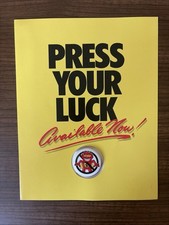 1985 PRESS YOUR LUCK Game Show Syndication Sales Folder + Whammy Button RARE picture
