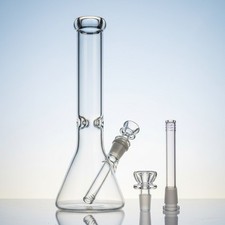 10 inch Heavy Glass Bong Water Pipe Smoking Bong Beaker + 14mm Bowl hookah US picture