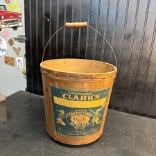 Antique Clarks confections candy bucket large advertising  picture