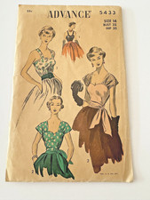 1950s Advance Pattern Sexy Sweetheart Cocktail Blouses #5433 Size 14 picture
