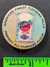 Vintage Fisher's Flour Mill Pinback Pin picture