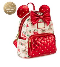 NWT Disney Hallmark Holiday Ever After Minnie Mouse Loungefly Mini Backpack Set picture