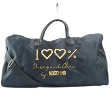 Moschino Cheap and Chic Boston Bag Nylon Black Gold Logo 2WAY Shoulder Crossbody picture