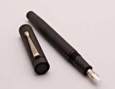 Click Century Full Matte Charcoal Black Ebonite Fountain Pen New In Box picture