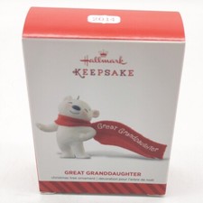 2014 Hallmark Keepsake Great Granddaughter White Polar Bear Christmas Ornament picture