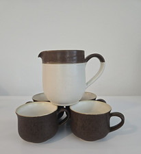 5 pc Vintage DENBY Coffee Mug Tea Cup Stoneware England Creamer Syrup Server picture