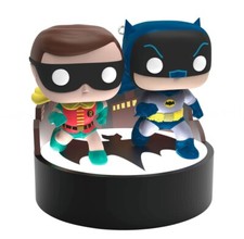 2023 Hallmark Batman And Robin Funko Pop Magic Light & Sound Keepsake Ornament picture