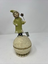Nicol Sayre Christmas Girl On Snowball Candy Container 2006 picture