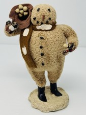 Vintage ESC Trading Co. Cody Foster Folk Art Snowman Holding Snowballs 8” Tall picture