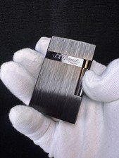 S.T. DUPONT Ligne2 Classical black Brushed vintage Lighter Ping Sound Metal picture