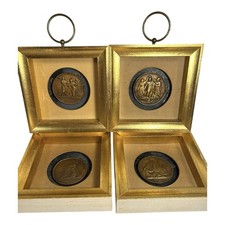 Vintage Set of 4 Greco Roman Style Medallion Wall Hangings - Hollywood Regency picture