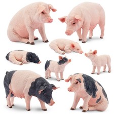 Toymany 8-pcs pig Animal Figurine, Realistic, Collectible Hand-painted  Toy Set picture