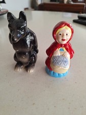 Little Red Riding Hood and Big Bad Wolf Salt and Pepper Shakers picture