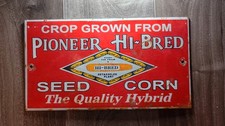 Vintage Pioneer Hi-Bred Seed Corn Porcelain Enamel Sign 9