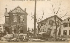 1913 Dayton Flood RPPC Main & Washington St Dead Horses Ohio Disaster Postcard picture