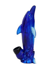 Blue Dolphin Handmade Tobacco Smoking Hand Pipe Cute Porpoise Ocean Sea Animal picture