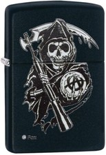 Zippo Sons of Anarchy SAMCRO Grim Reaper Black Matte 28504 picture
