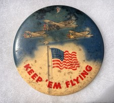 Vintage WWII General Paper Corp Keep Em Flying Paperweight Homefront  picture