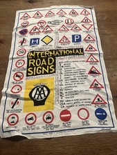 Vintage Linen International Road Signs Tea Towel Ireland Transportation picture