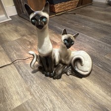 Lane & Co Vintage Ceramic Siamese Cat Lamp, 1958 picture