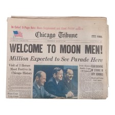 1969 Chicago Tribune Moon Landing August 13 1969 Apollo 11 3 Sections & Poster picture