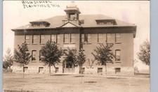 HIGH SCHOOL plainfield wi real photo postcard rppc wisconsin history picture