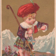 1880s Remsen Dry Goods House Scottish Boy Kilt Shepard Victorian Trade Card picture