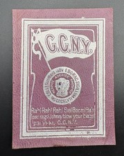 c1910 Large CCNY City College New York Tobacco Leather College Yell 3.5x2.5 picture