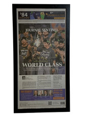 2026 Milwaukee Brewers NL Champions Framed Journal Sentinel Newspaper picture