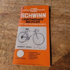 1979 Schwinn Lightweight Bicycles Manual Varsity Sport picture