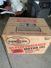 Sealed Pennzoil Case of 24 Full Vintage Cardboard Cans 20w40 Racing Oil picture