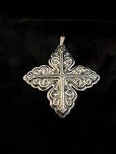Vintage 1978 Reed & Barton Sterling Silver Christmas Cross Ornament picture