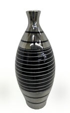 Black White Metallic Silver Modern Tall Ceramic Vase Planter 6