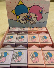 Old Stock Sanrio Little Twin Stars Kiki Lala Erasers 24pc Lot Display Box 1984  picture